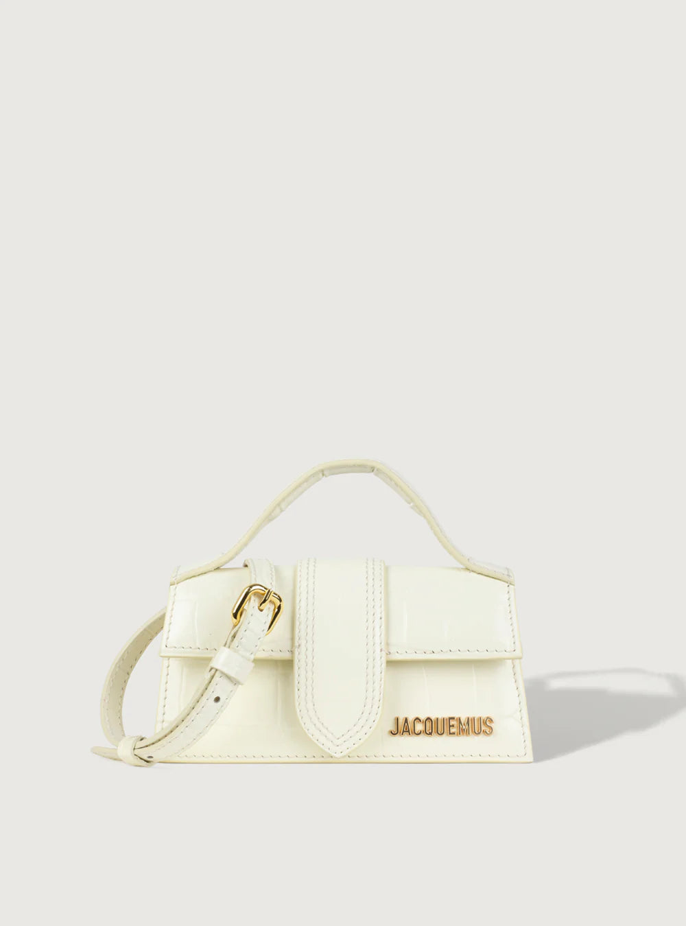 Jacquemus Le Bambino Mini Crocodile White