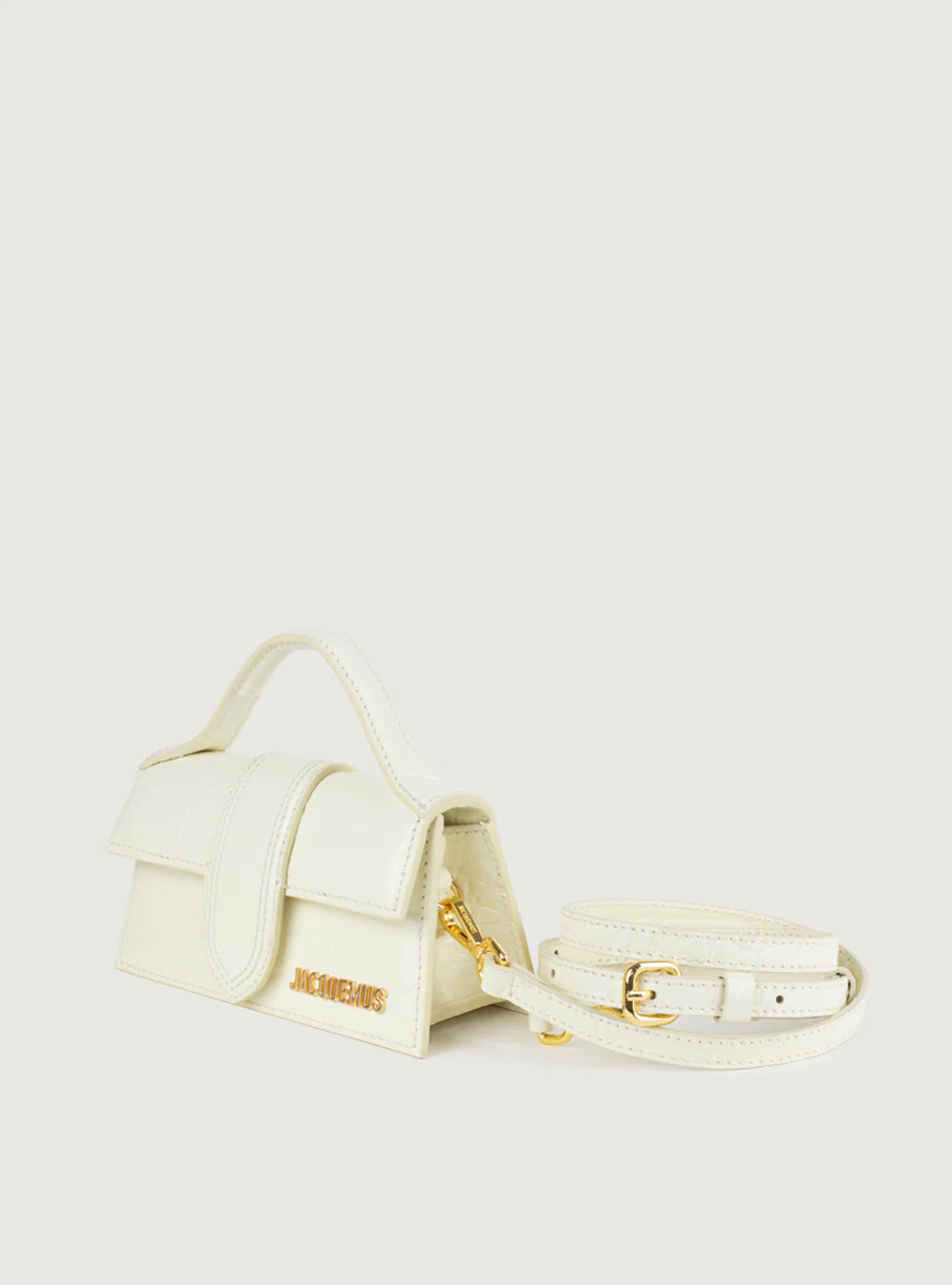 Jacquemus Le Bambino Mini Crocodile White