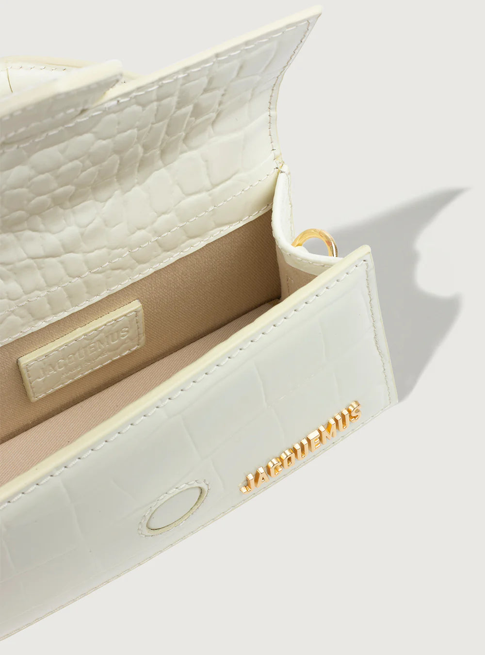 Jacquemus Le Bambino Mini Crocodile White