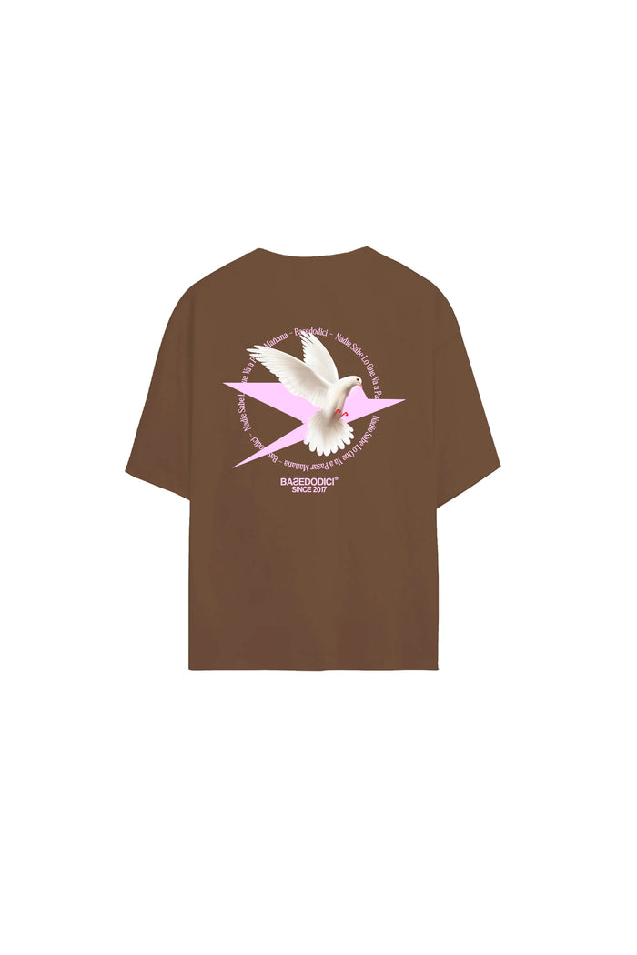 Basedodici T-Shirt Over “RESORT” Dove Brown