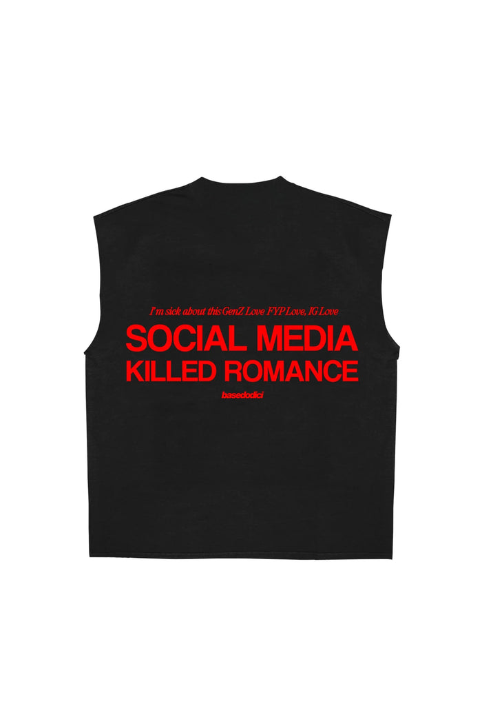 Basedodici Tank Black "Social Media Killed Romance"