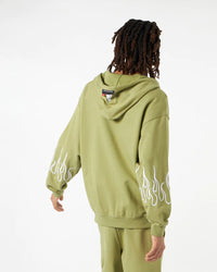 Vision of Super Green Zipped Hoodie Flame