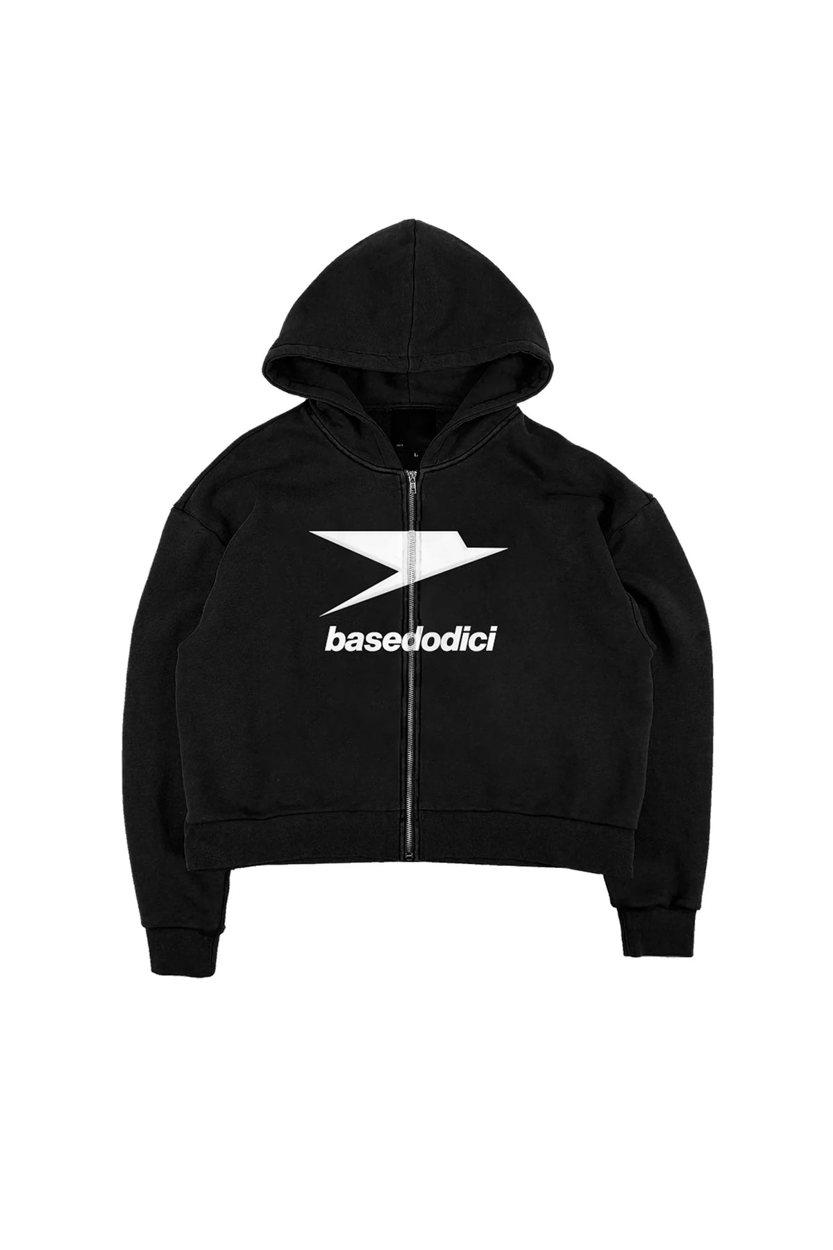 Basedodici Zip Hoodie Logo Black