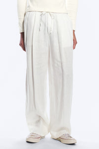 Weekday Loose Fit Linen Trousers White
