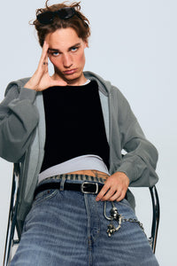 Weekday Loose Fit Blocked Zip Hoodie