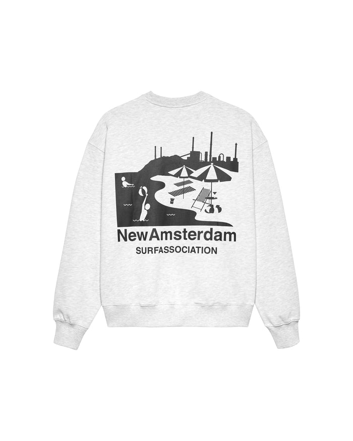 New Amsterdam Beach Sign Crewneck Ash