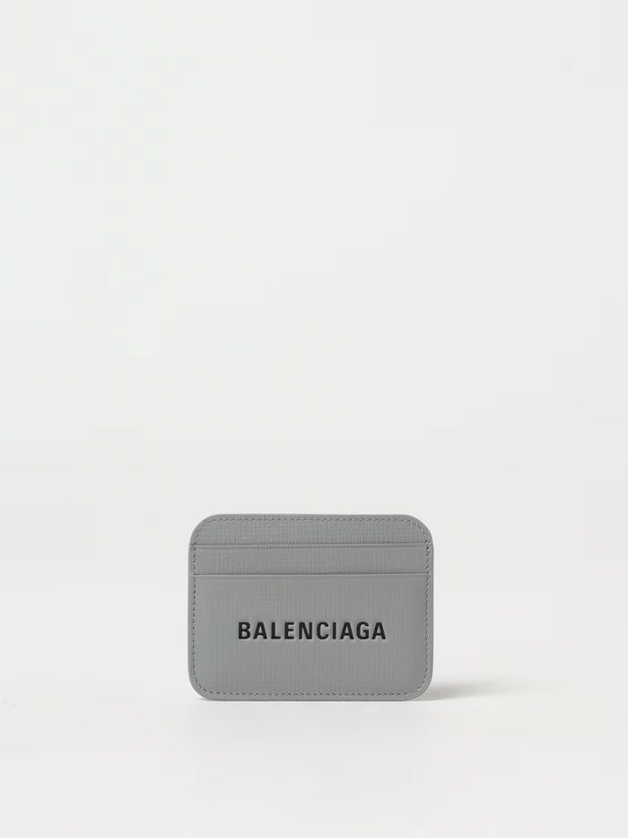 Balenciaga Portacarte Grey in pelle soffiano