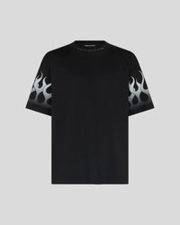 Vision of Super Black Tee White Flames