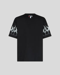 Vision of Super Black Tee White Flames