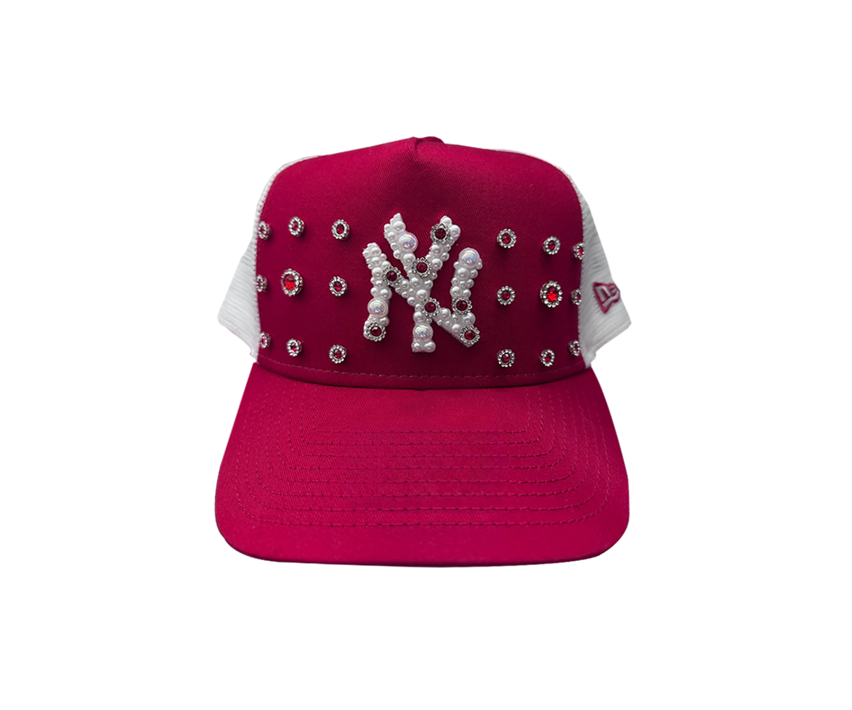 New Era 1/1 Custom Trucker Clean Yankees Red