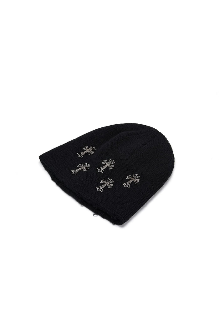 Acupuncture Beanie Cross Over Black
