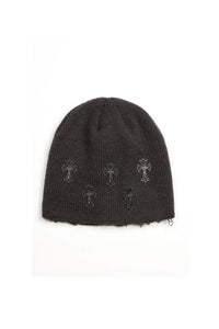 Acupuncture Beanie Cross Over Grey