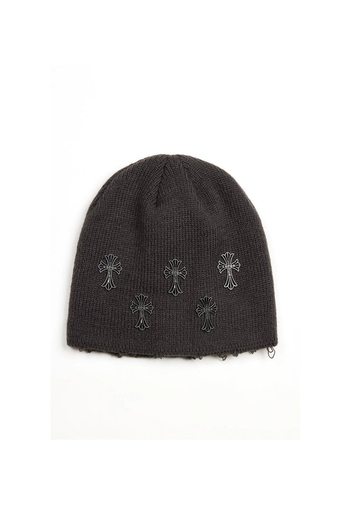 Acupuncture Beanie Cross Over Grey