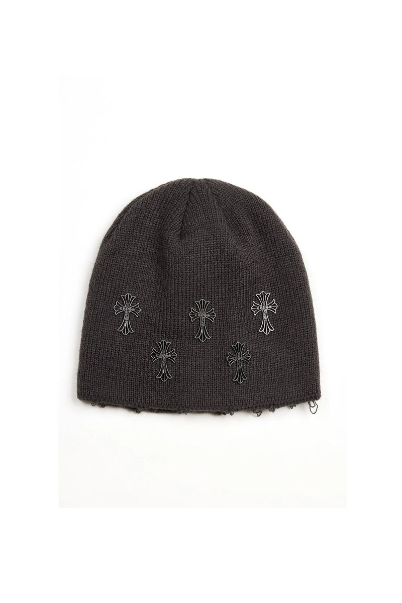 Acupuncture Beanie Cross Over Grey