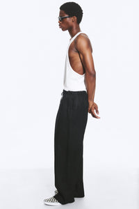 Weekday Loose Fit Linen Trousers Black
