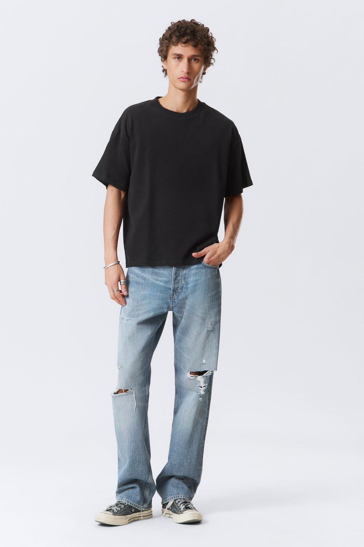 Weekday Great Boxy Tshirt Heavyweight Black