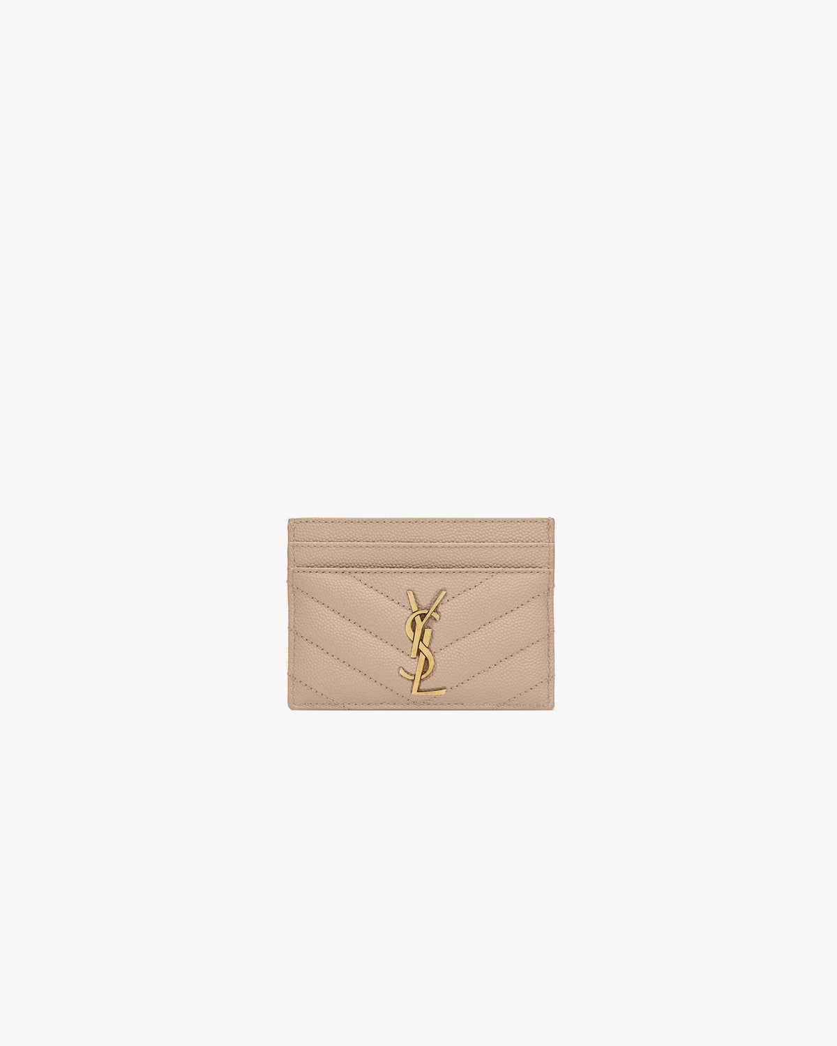 Saint Laurent Porta Carte CASSANDRE MATELASSÉ  Pelle Groffata Beige