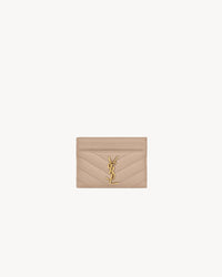 Saint Laurent Porta Carte CASSANDRE MATELASSÉ  Pelle Groffata Beige