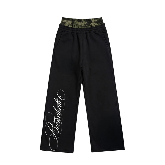 Fleece Pants Double Layer | Black/Camo