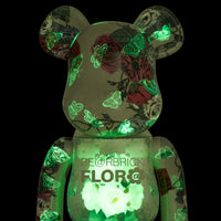 BEARBRICK 400% Flora Roses Glow in the Dark