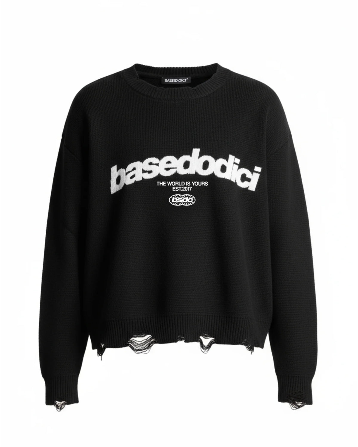 Basedodici Knit Black Front logo