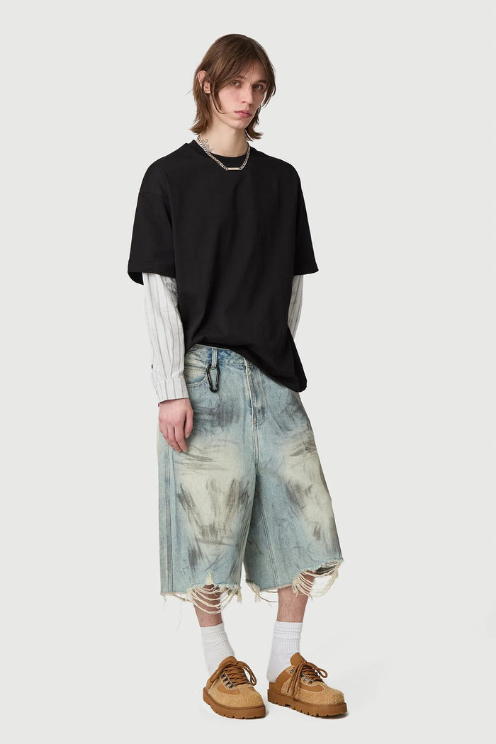 Acupunture Ocean Front Shorts Denim Rise Wash