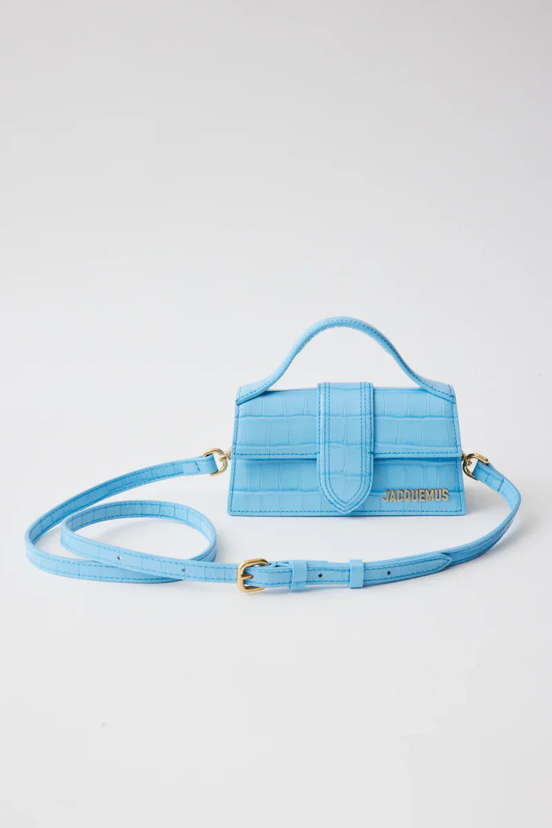 Jacquemus Le Bambino Mini Crocodile Blu