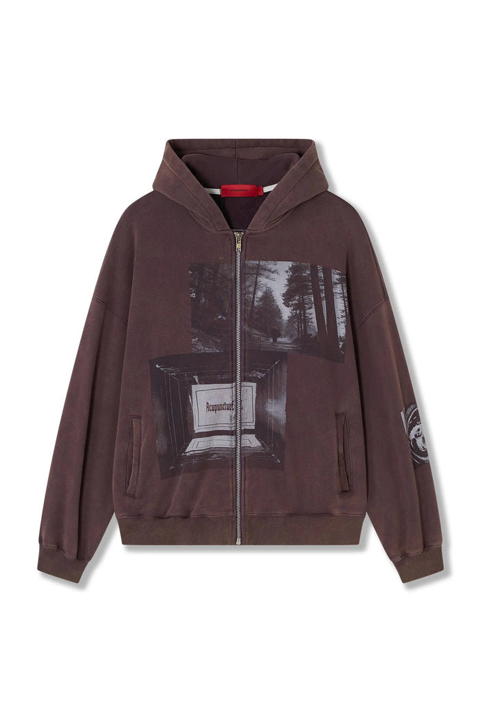 Acupuncture Punker Hoodie Zip Red