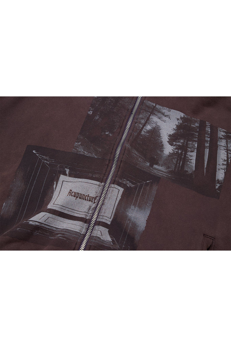 Acupuncture Punker Hoodie Zip Red