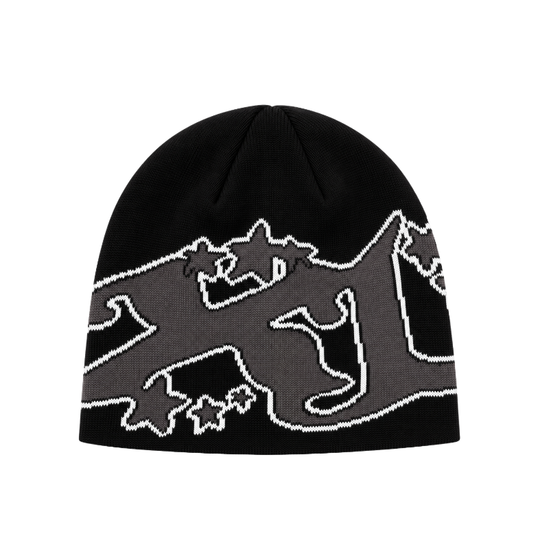Beanie Logo Black Grey