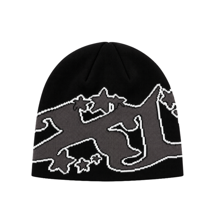 Beanie Logo Black Grey