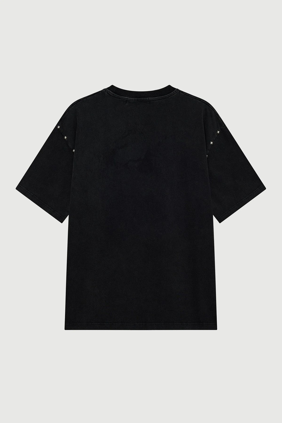 Acupuncture Studded Metal T-shirt Washed Black