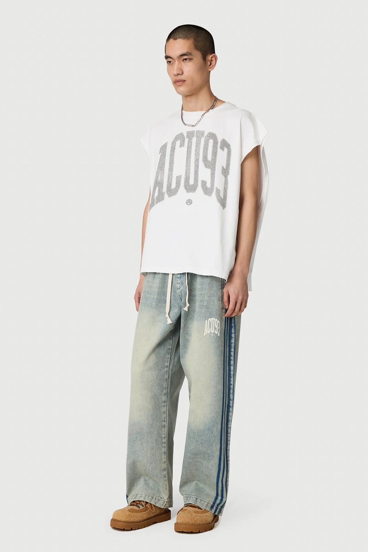 Acupuncture Touch Down Tanktop Egg White