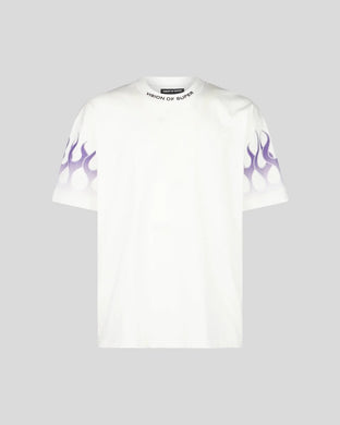 Vision of Super White Tee Purple Flames
