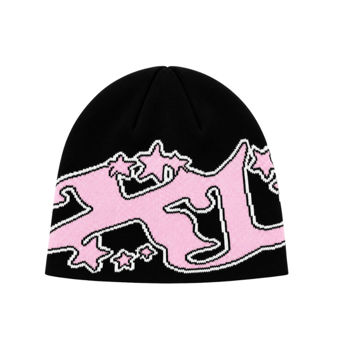 Beanie Logo Black Pink