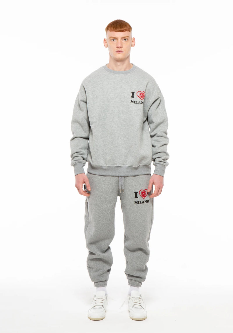 Family First Sweatpants Grey I Love