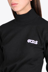 GCDS Woman Wrapped Knitted Dress Black