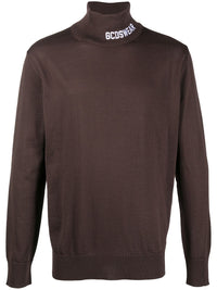 GCDS Logo Turtleneck Brown