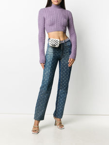 GCDS Woman Cable-knit Cropped Jumper