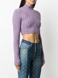 GCDS Woman Cable-knit Cropped Jumper