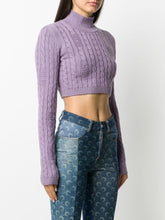 Carica l&#39;immagine nel visualizzatore di Gallery, GCDS Woman Cable-knit Cropped Jumper