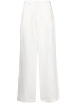 Family First Linen Straight Leg Pant White