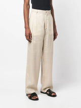 Family First Linen Straight Leg Pant White