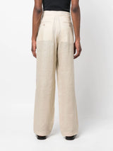 Family First Linen Straight Leg Pant White