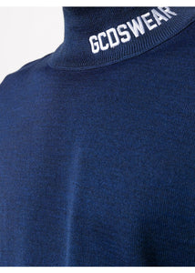 GCDS Logo Turtleneck Blue