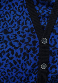 Family First Cardigan Leopard Blue