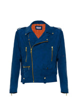 Load image into Gallery viewer, Family First Biker Suede Blue