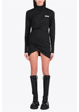 Load image into Gallery viewer, GCDS Woman Wrapped Knitted Dress Black