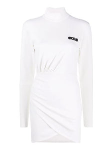 GCDS Woman Wrapped Knitted Dress White