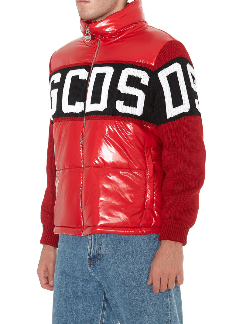 GCDS Wool Sleeves Red Puffer Jacket